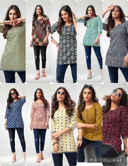 Deeptex Scarlet Vol 2 Readymade Cotton Short Tops (195X10)
