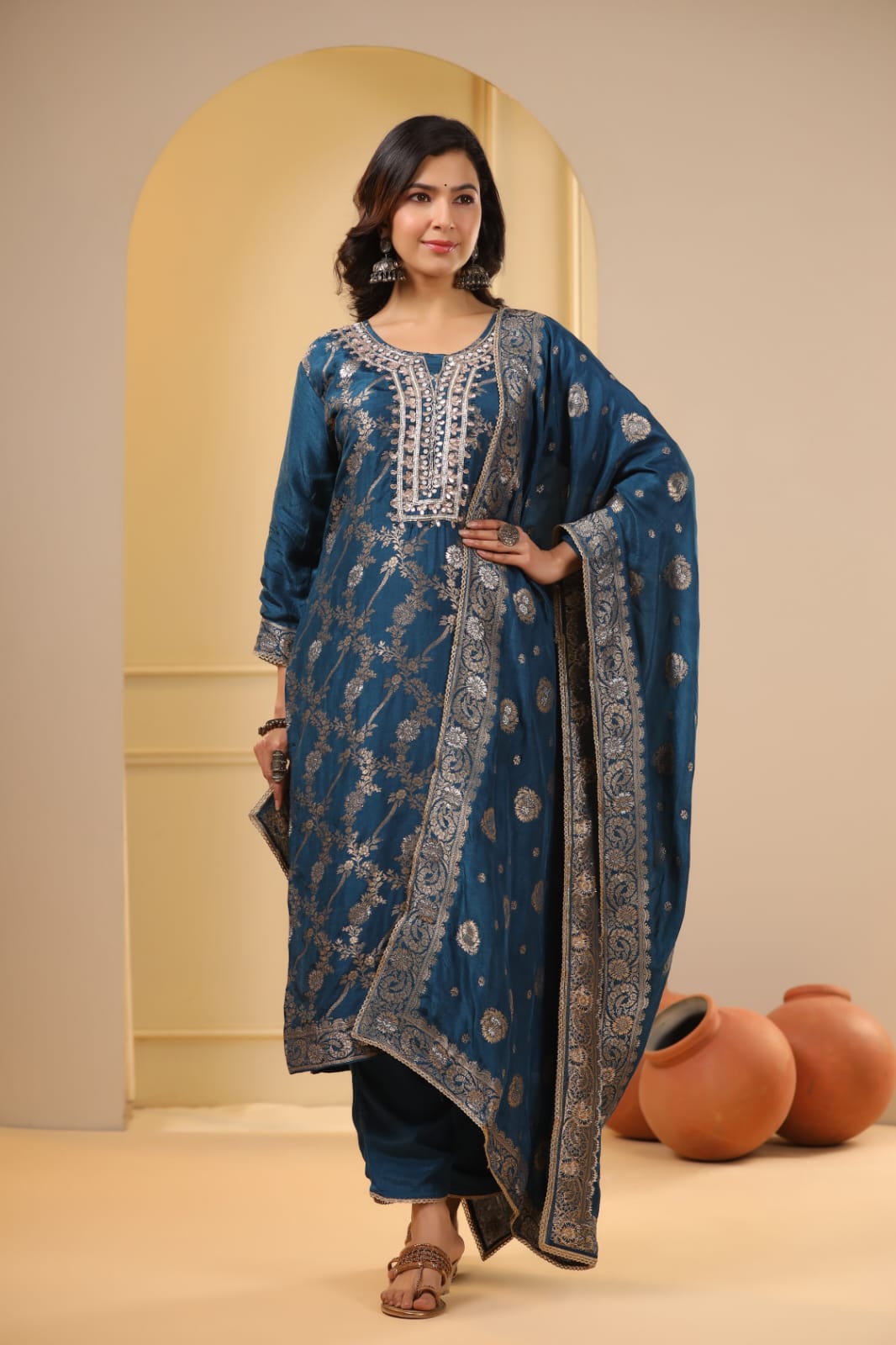 Beautiful Gorgeous Banarasi Gotta Patti Salwar Suit