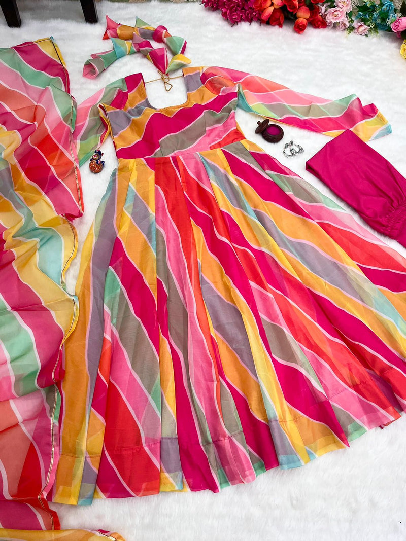 Party Wear Look Organza Taby Silk Gown