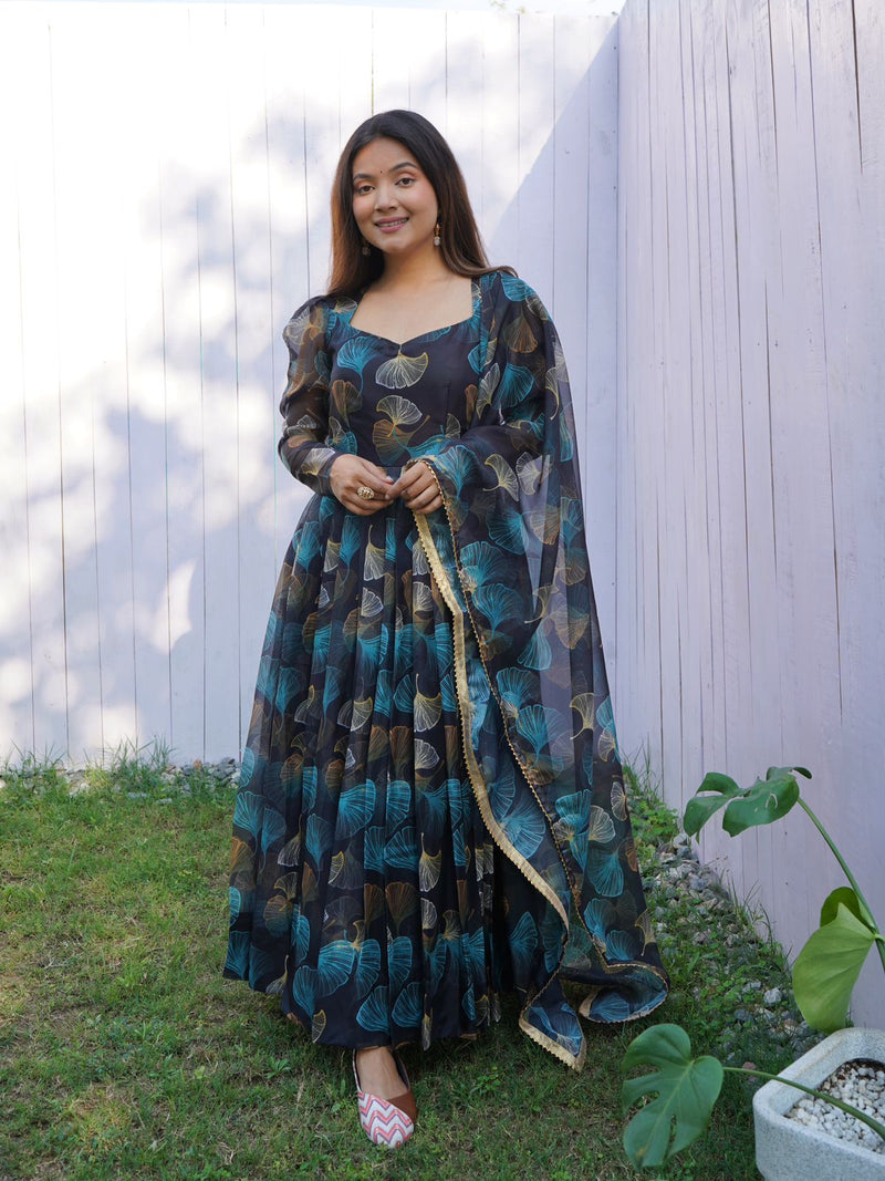 Party Wear Look Organza Taby Silk Gown