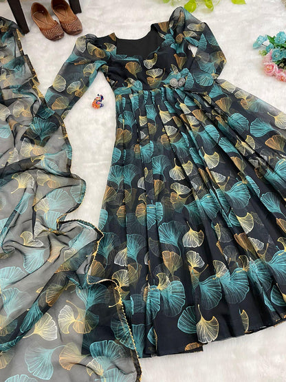 Party Wear Look Organza Taby Silk Gown
