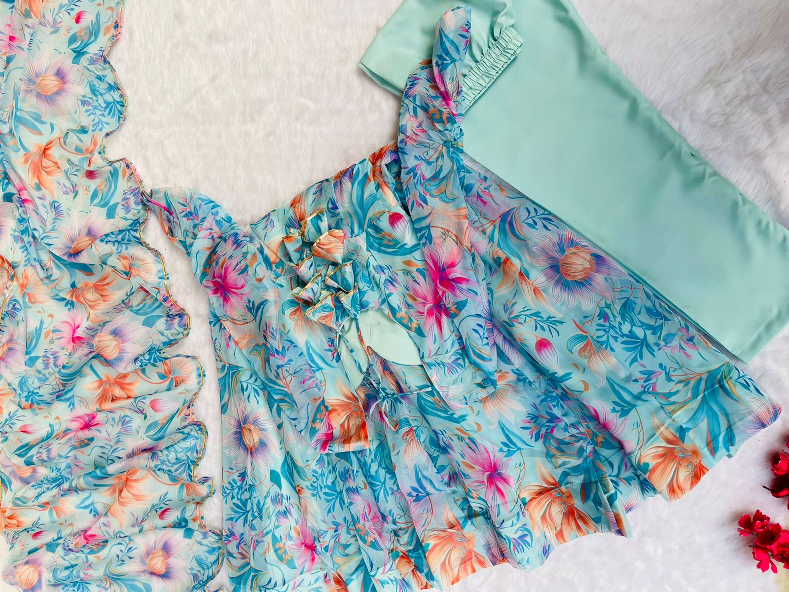 Party Wear Look Organza Taby Silk Gown