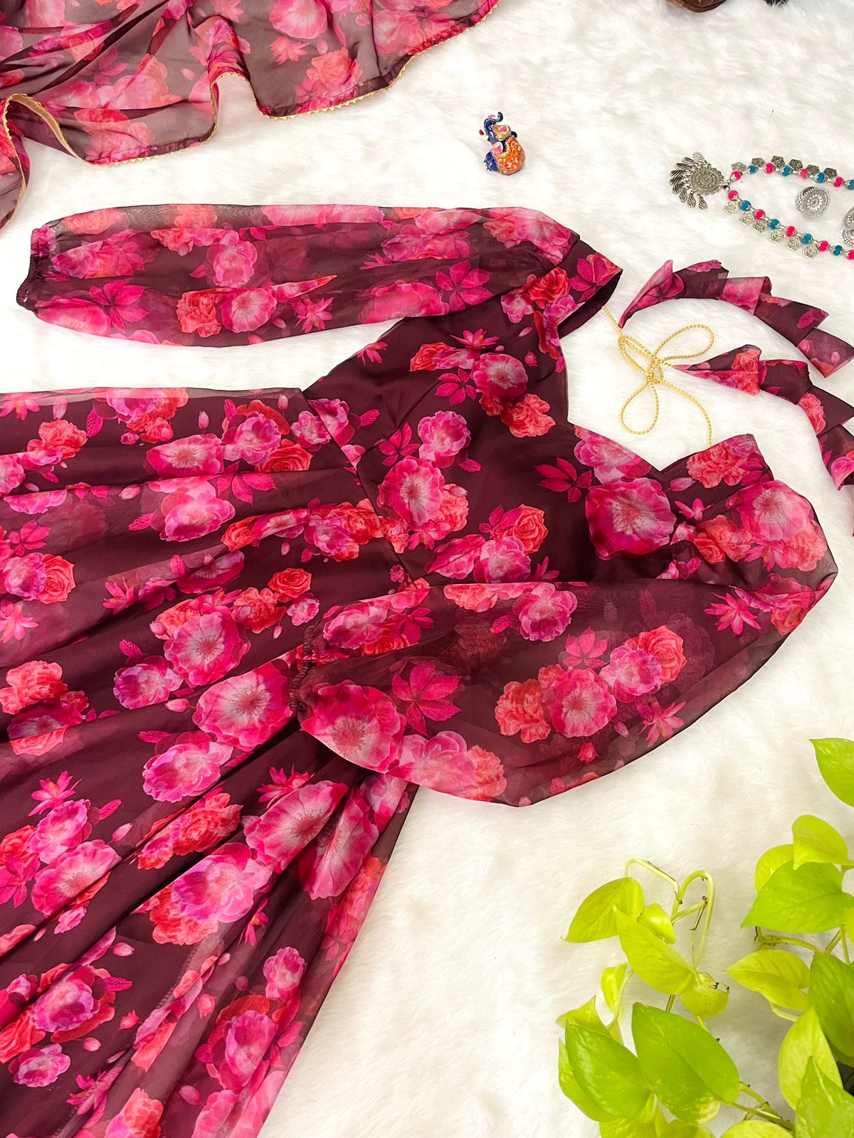 Party Wear Look Organza Taby Silk Gown