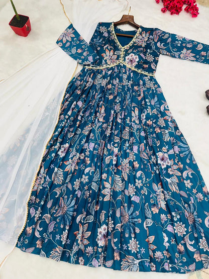 Party Wear Look Organza Taby Silk Gown