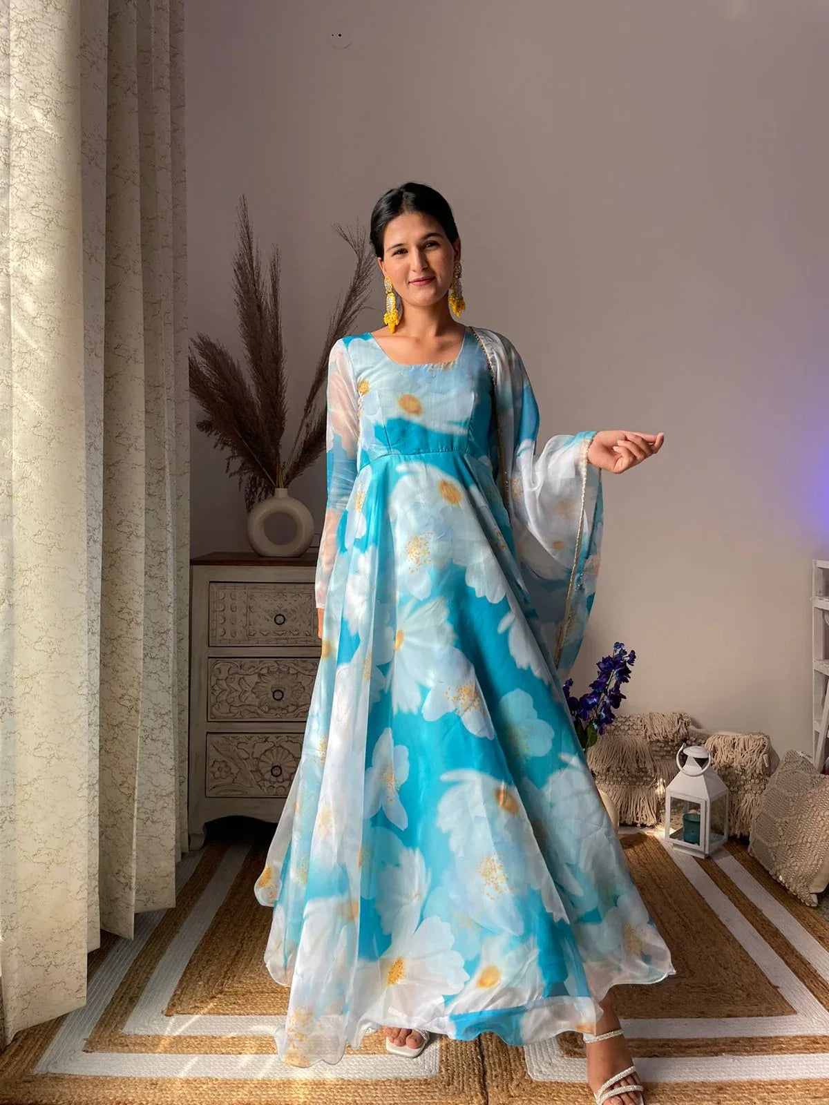 Party Wear Look Organza Taby Silk Gown