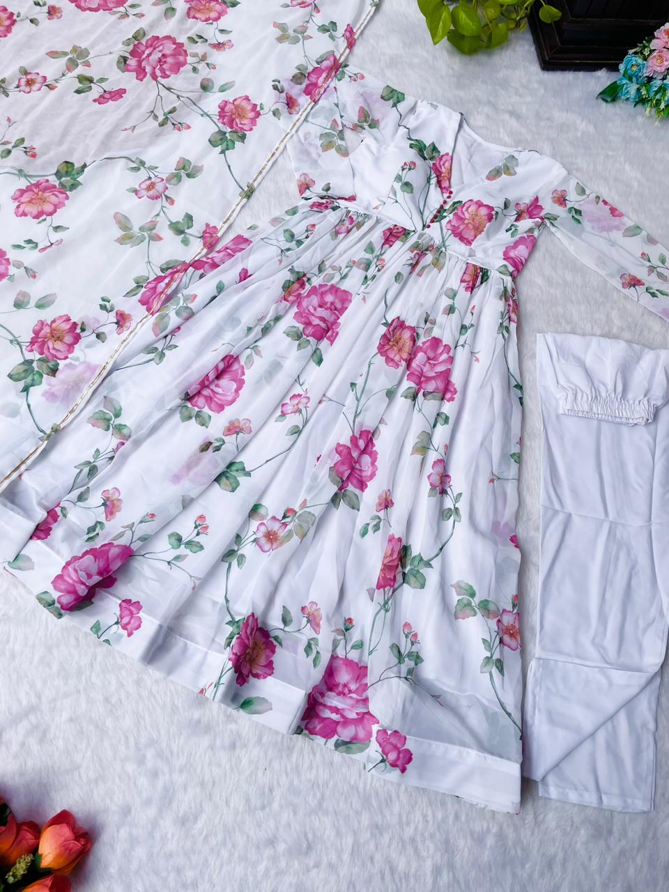 Party Wear Look Organza Taby Silk Gown