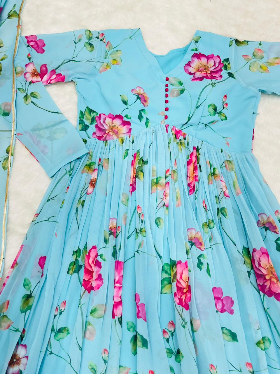 Party Wear Look Organza Taby Silk Gown