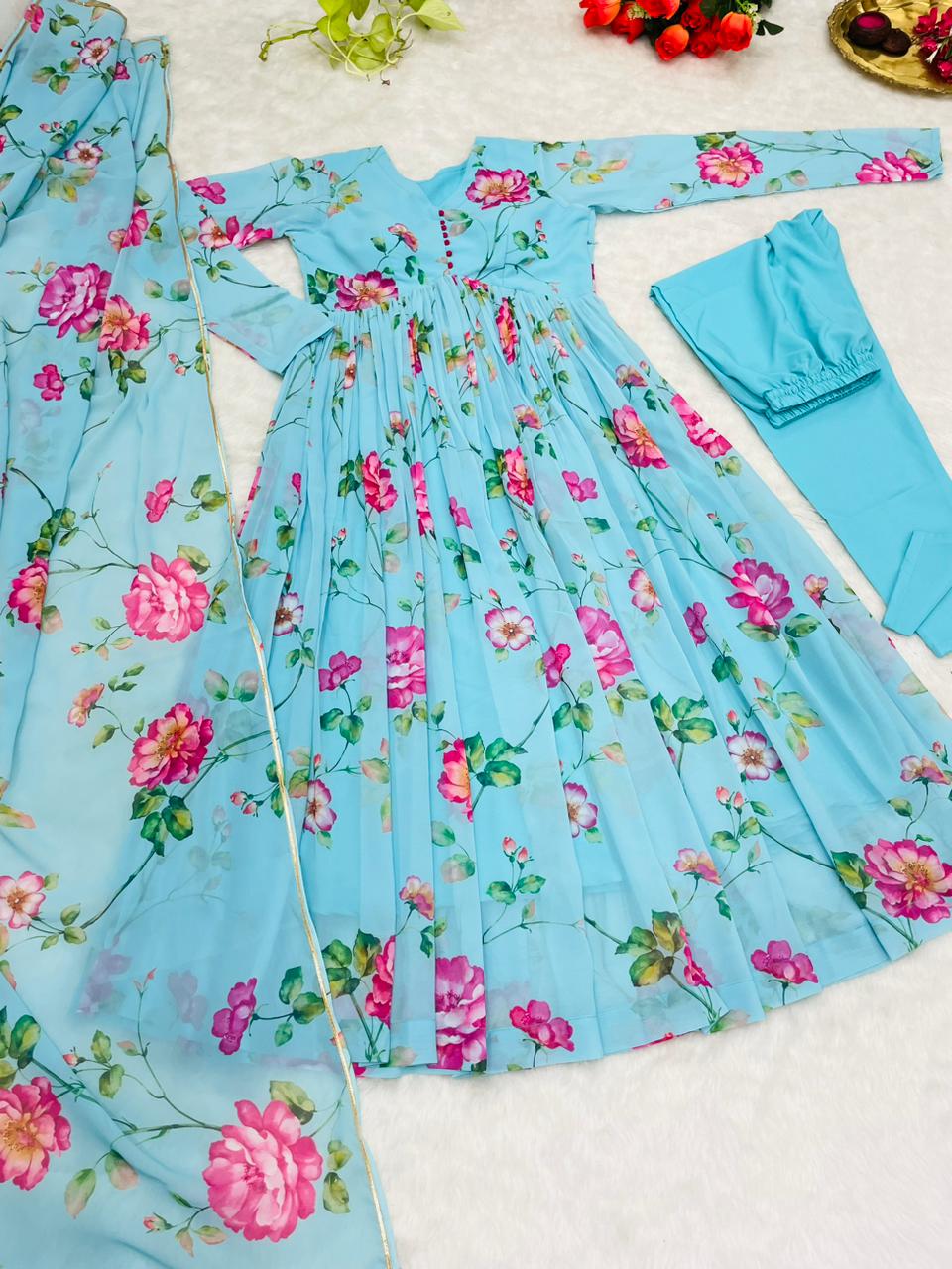 Party Wear Look Organza Taby Silk Gown