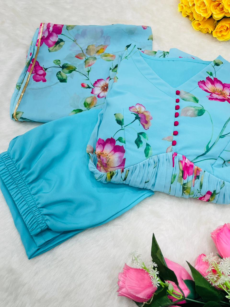 Party Wear Look Organza Taby Silk Gown