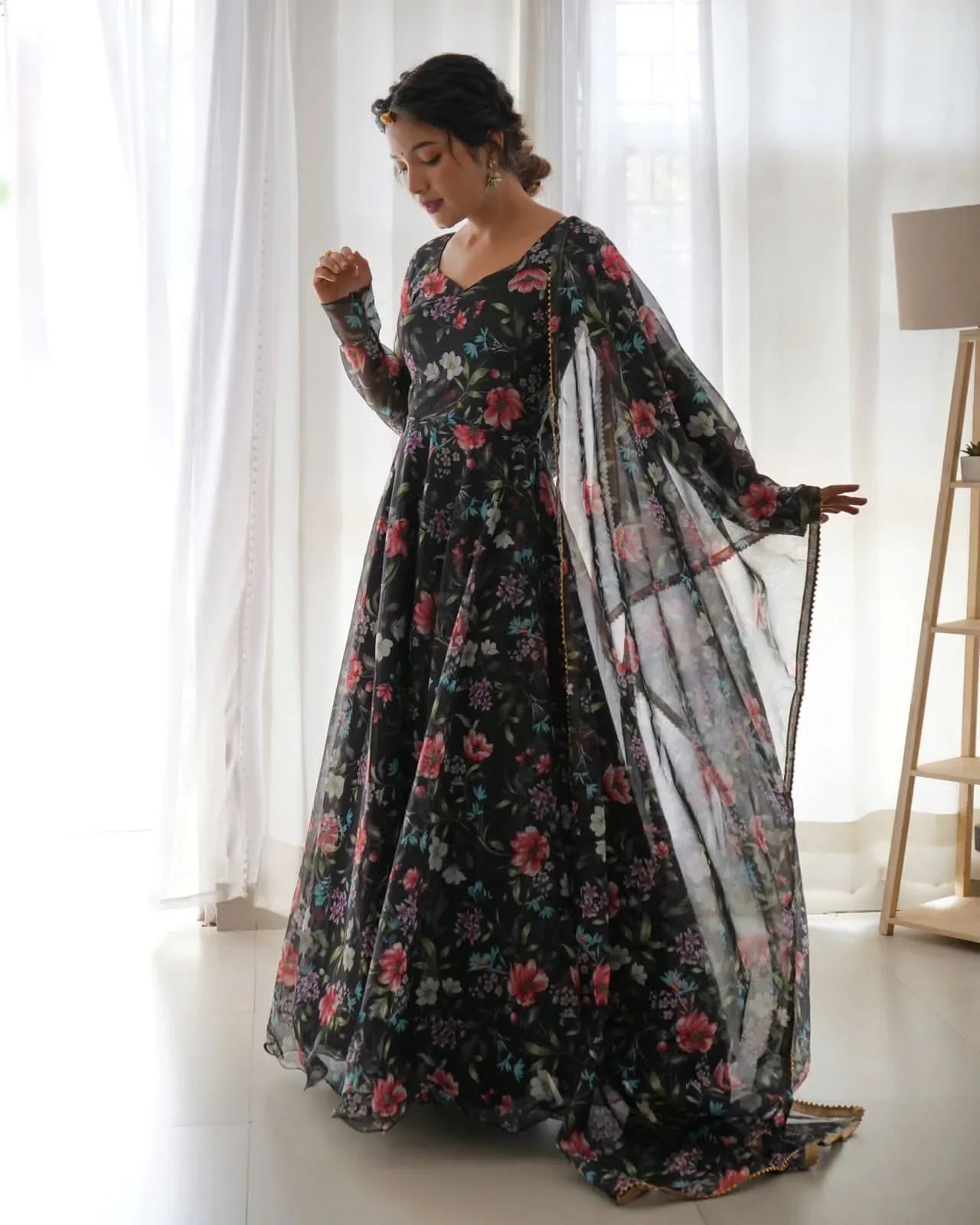 Party Wear Look Organza Taby Silk Gown