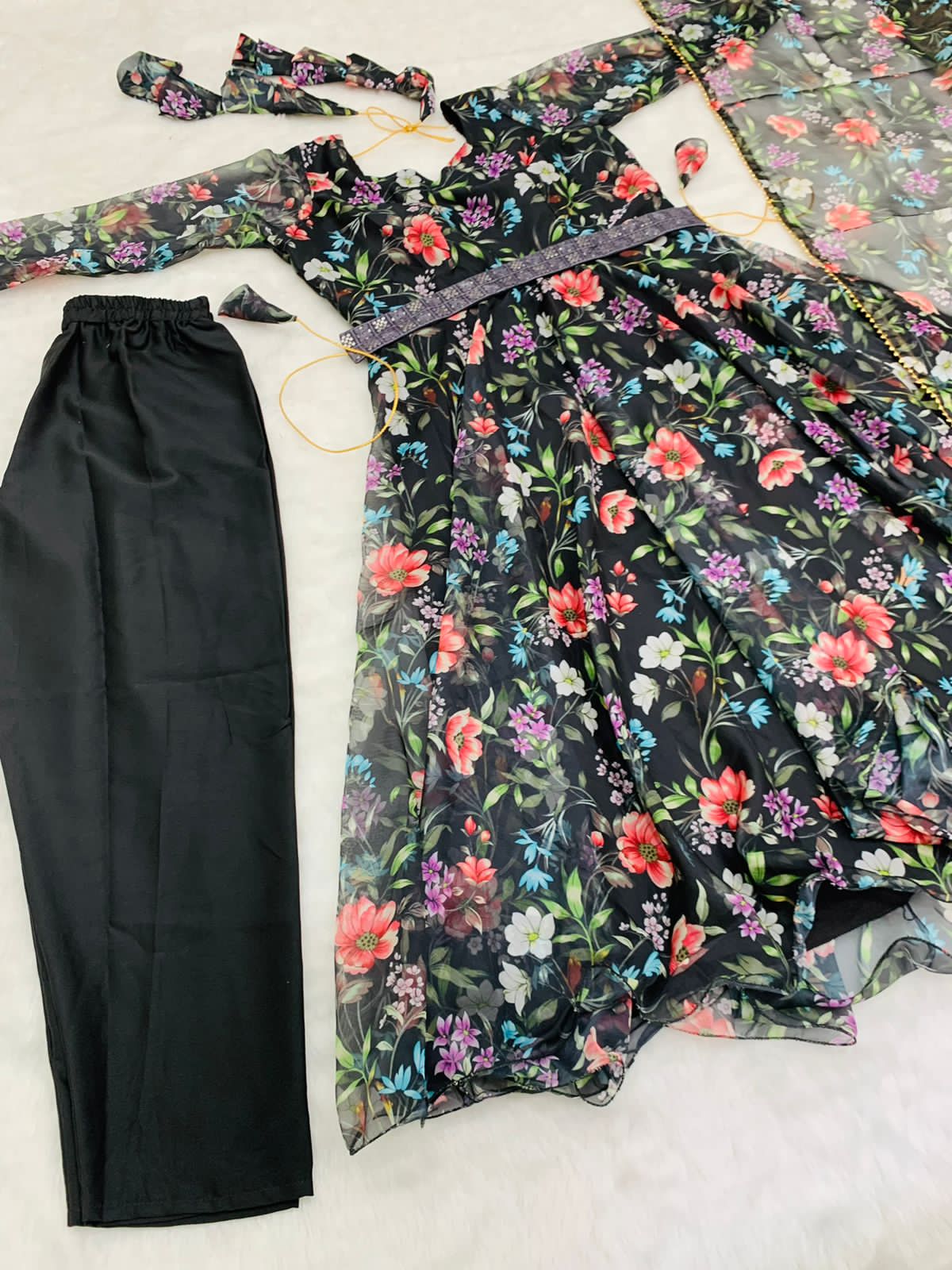 Party Wear Look Organza Taby Silk Gown