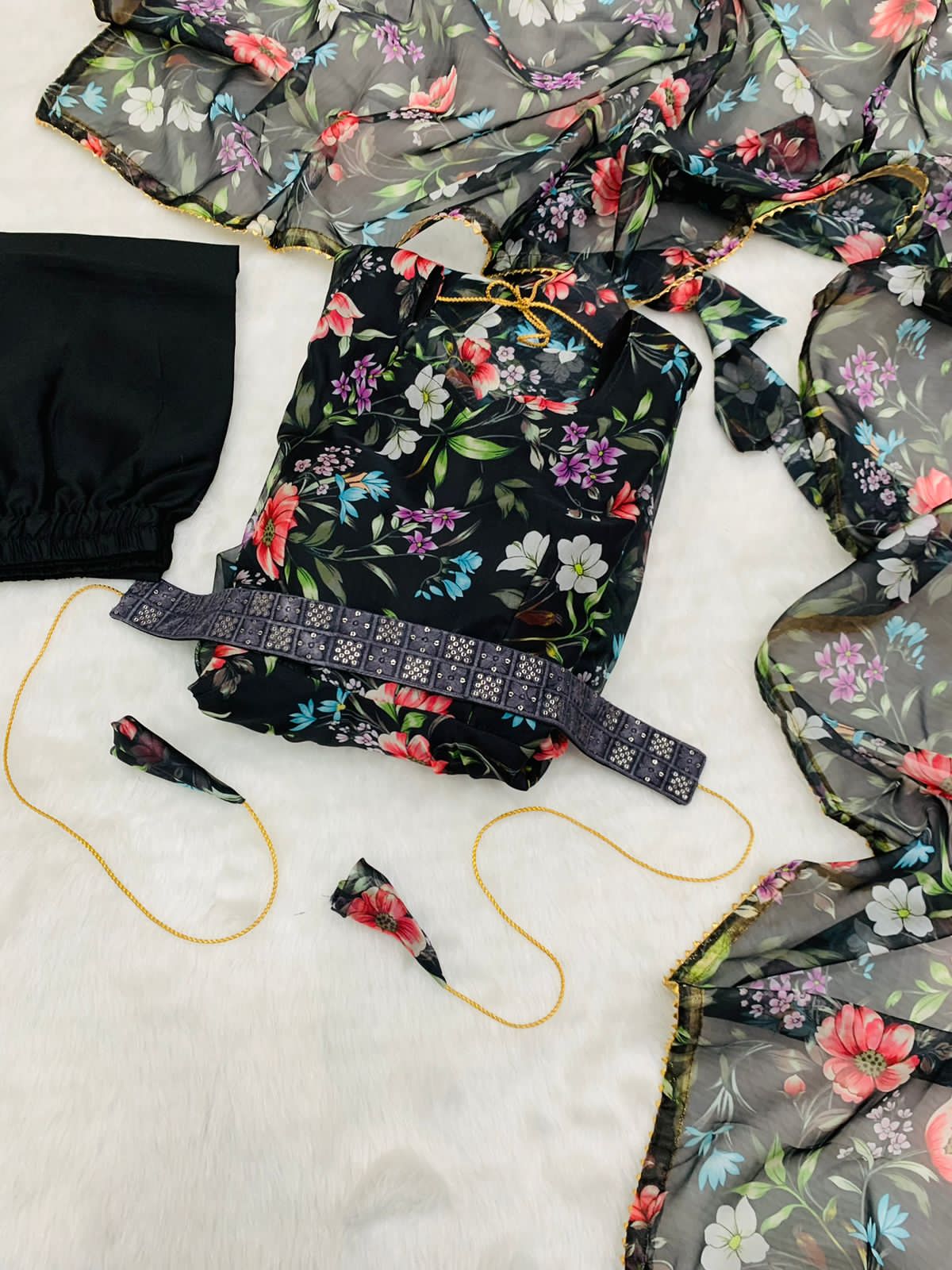 Party Wear Look Organza Taby Silk Gown