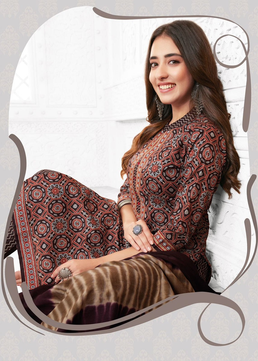 Aarvi Ajrakh Vol-2 Kurti Pant With Dupatta (695X07)