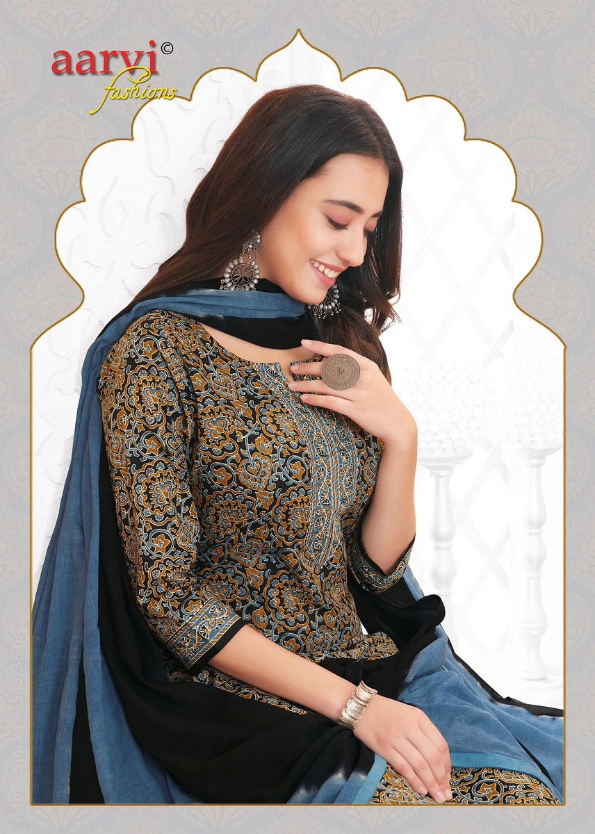 Aarvi Ajrakh Vol-2 Kurti Pant With Dupatta (695X07)