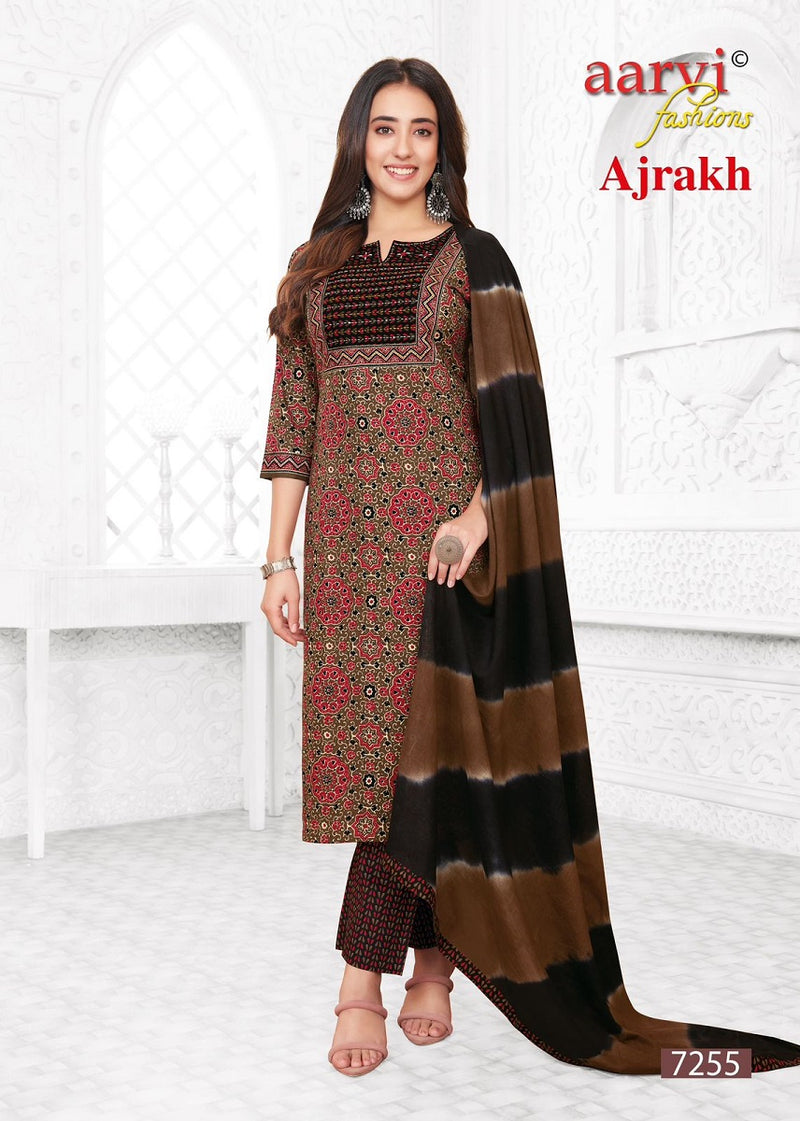 Aarvi Ajrakh Vol-2 Kurti Pant With Dupatta (695X07)