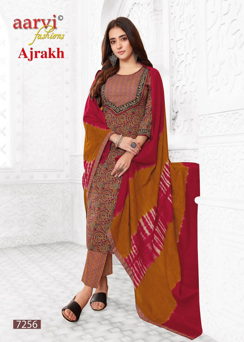 Aarvi Ajrakh Vol-2 Kurti Pant With Dupatta (695X07)