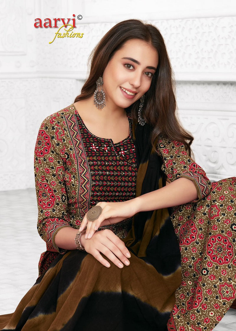 Aarvi Ajrakh Vol-2 Kurti Pant With Dupatta (695X07)