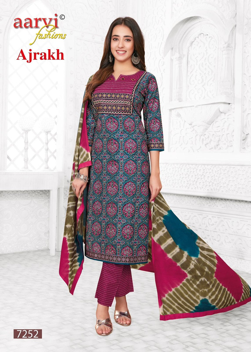 Aarvi Ajrakh Vol-2 Kurti Pant With Dupatta (695X07)