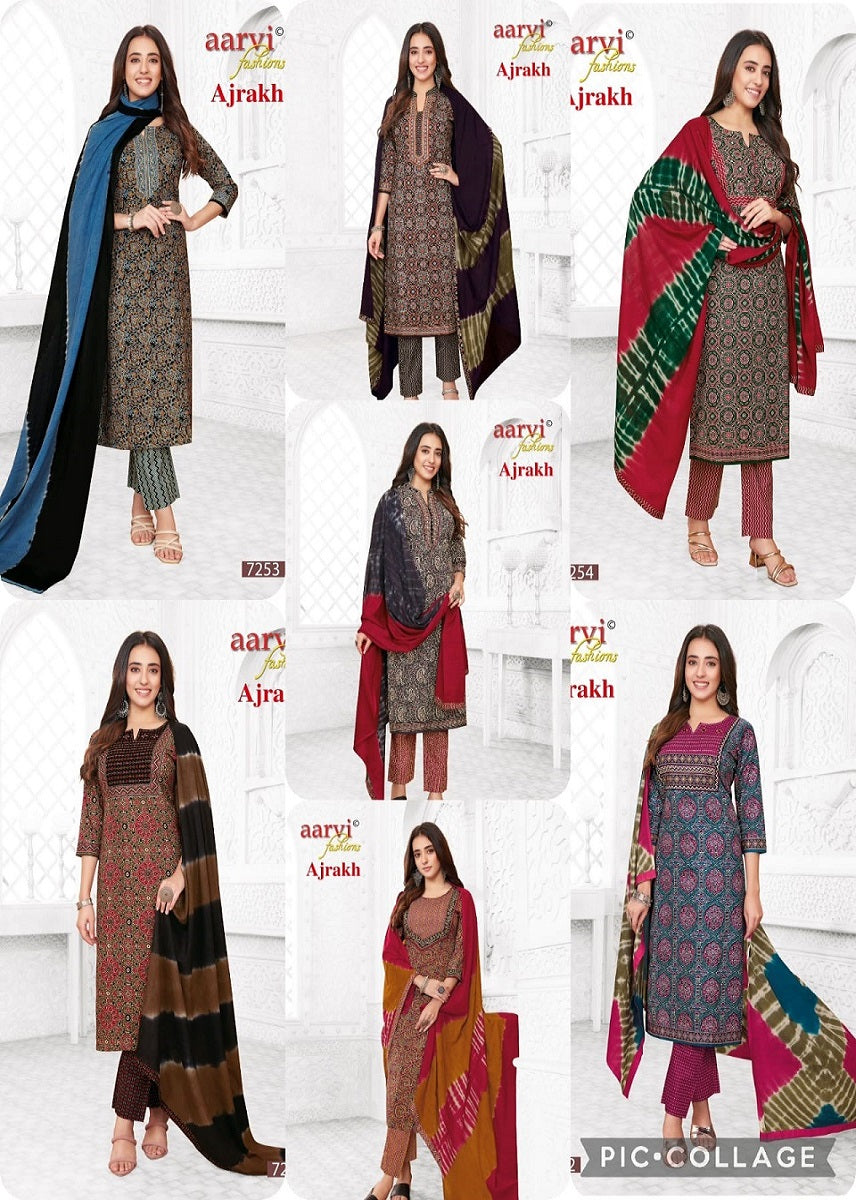 Aarvi Ajrakh Vol-2 Kurti Pant With Dupatta (695X07)