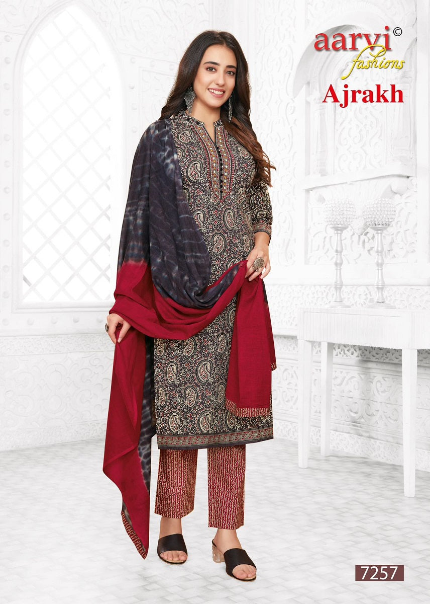 Aarvi Ajrakh Vol-2 Kurti Pant With Dupatta (695X07)