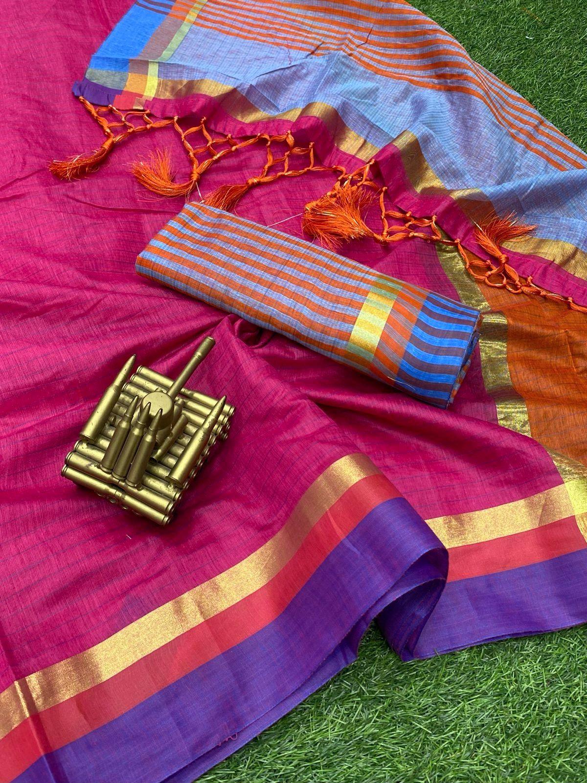 Beautiful Designer Naaz Soft Cotton Saree