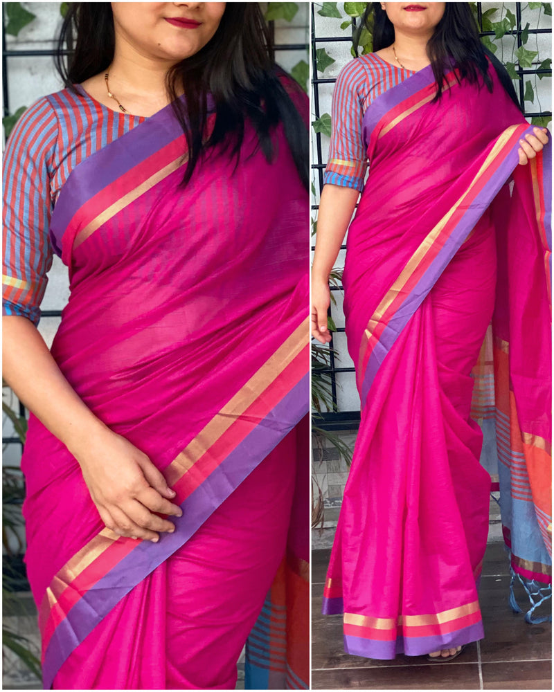 Beautiful Designer Naaz Soft Cotton Saree