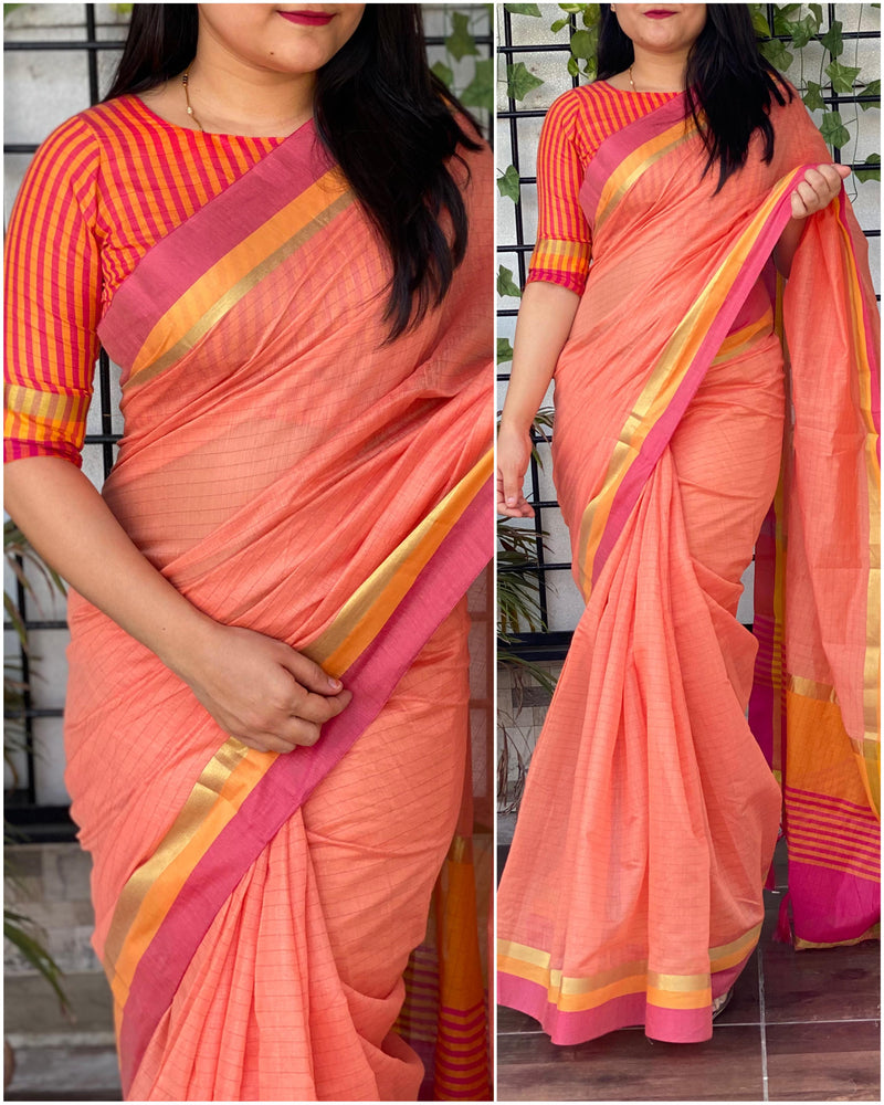 Beautiful Designer Naaz Soft Cotton Saree