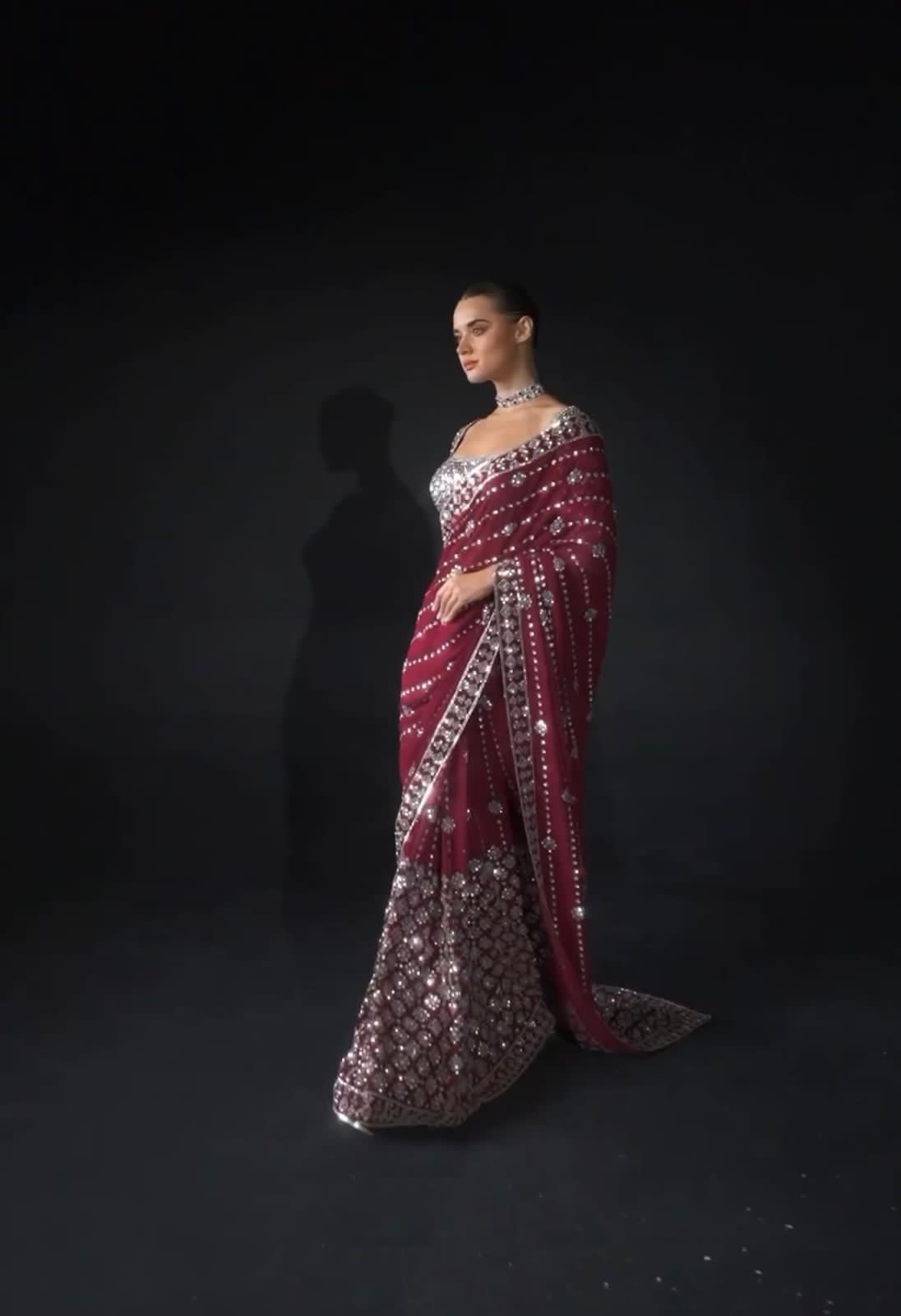 Beautiful Designer Heavy Georgette Exclusive Sequanc Saree Design 5314