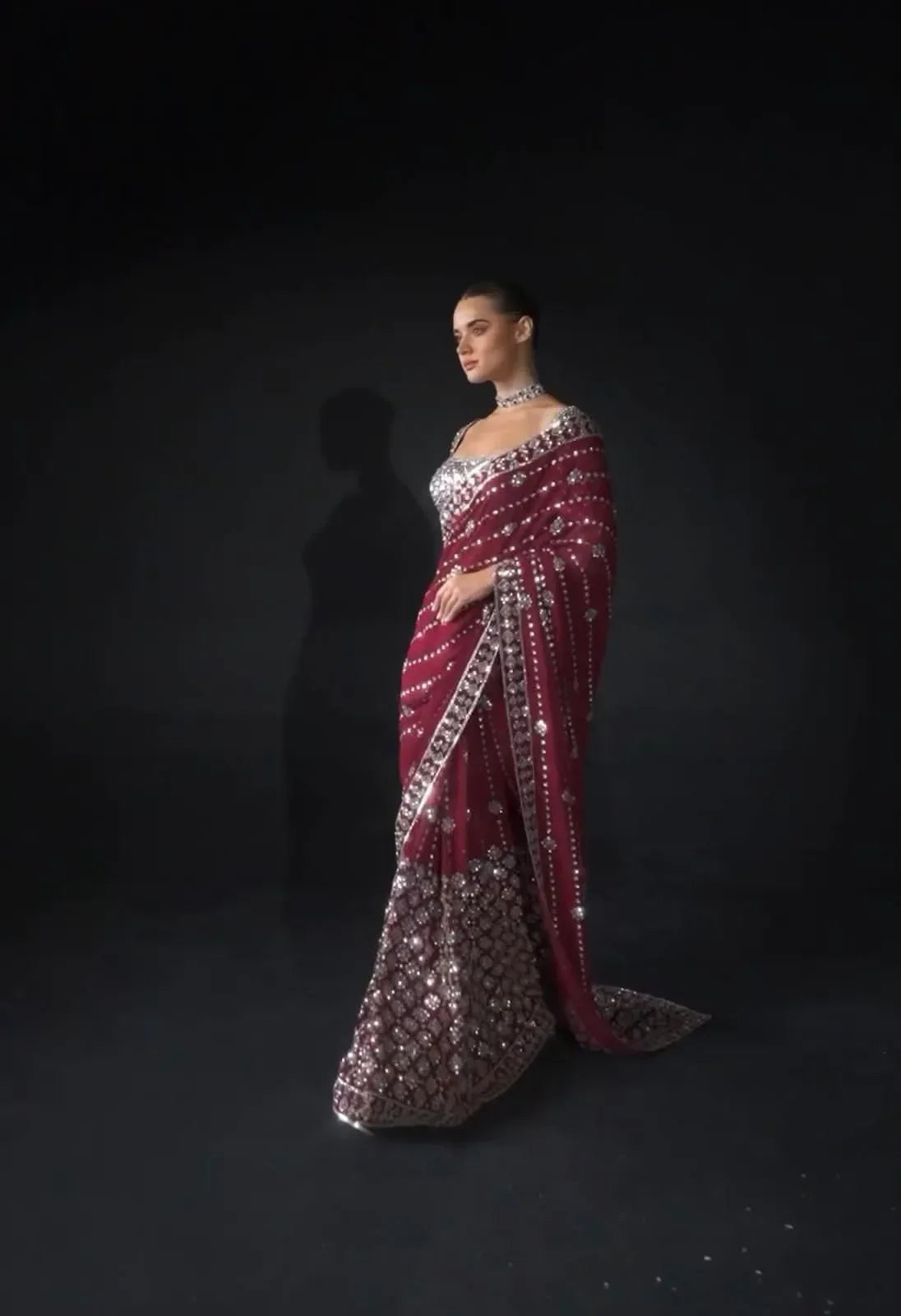 Beautiful Designer Heavy Georgette Exclusive Sequanc Saree Design 5314