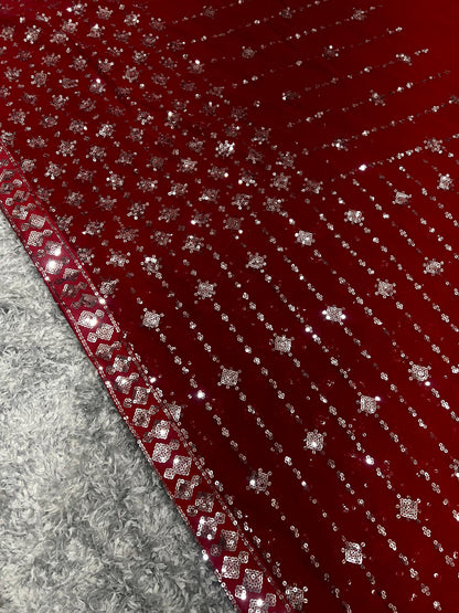 Beautiful Designer Heavy Georgette Exclusive Sequanc Saree Design 5314