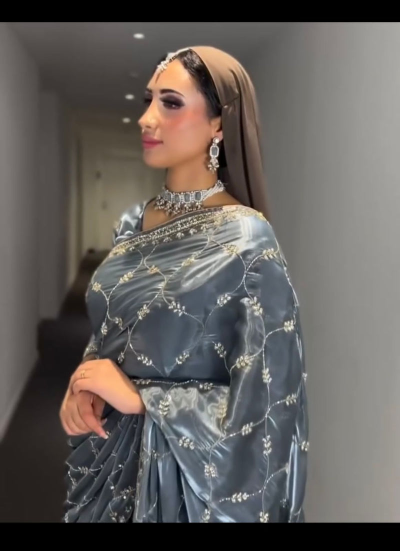 Beautiful Designer Heavy Zimichu Exclusive Sequanc Saree Design 5309