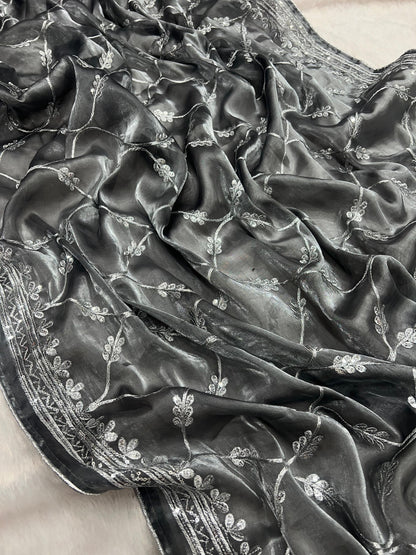 Beautiful Designer Heavy Zimichu Exclusive Sequanc Saree Design 5309