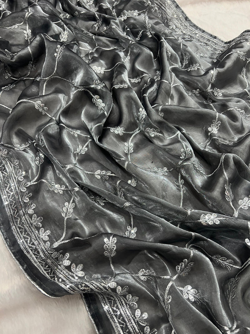 Beautiful Designer Heavy Zimichu Exclusive Sequanc Saree Design 5309