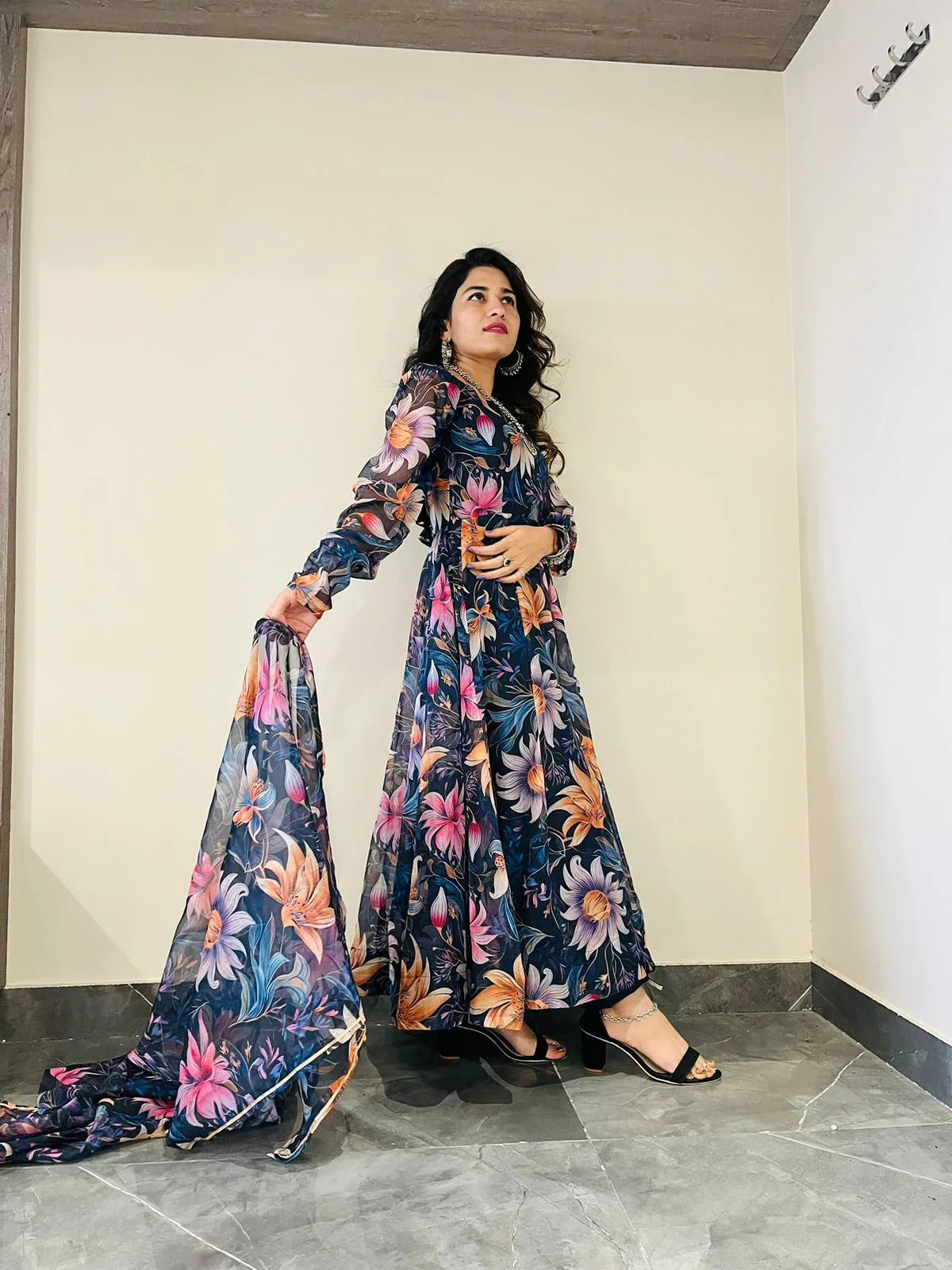 Party Wear Look Organza Taby Silk Gown