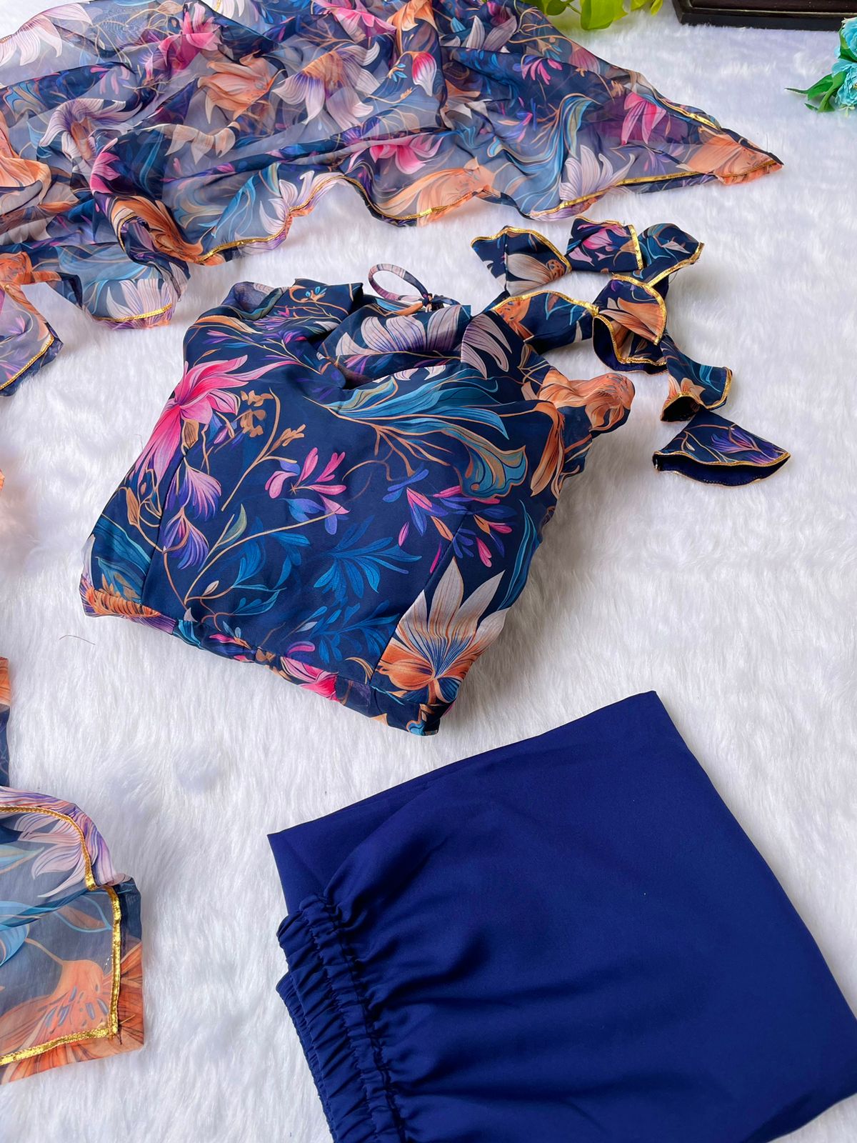 Party Wear Look Organza Taby Silk Gown