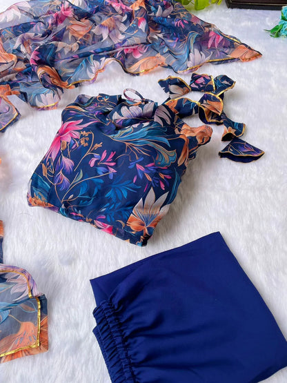 Party Wear Look Organza Taby Silk Gown