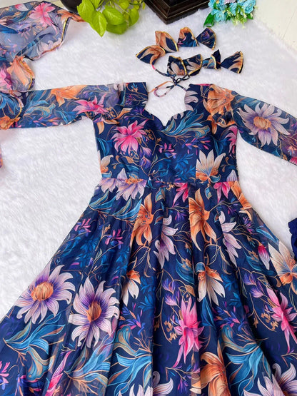 Party Wear Look Organza Taby Silk Gown