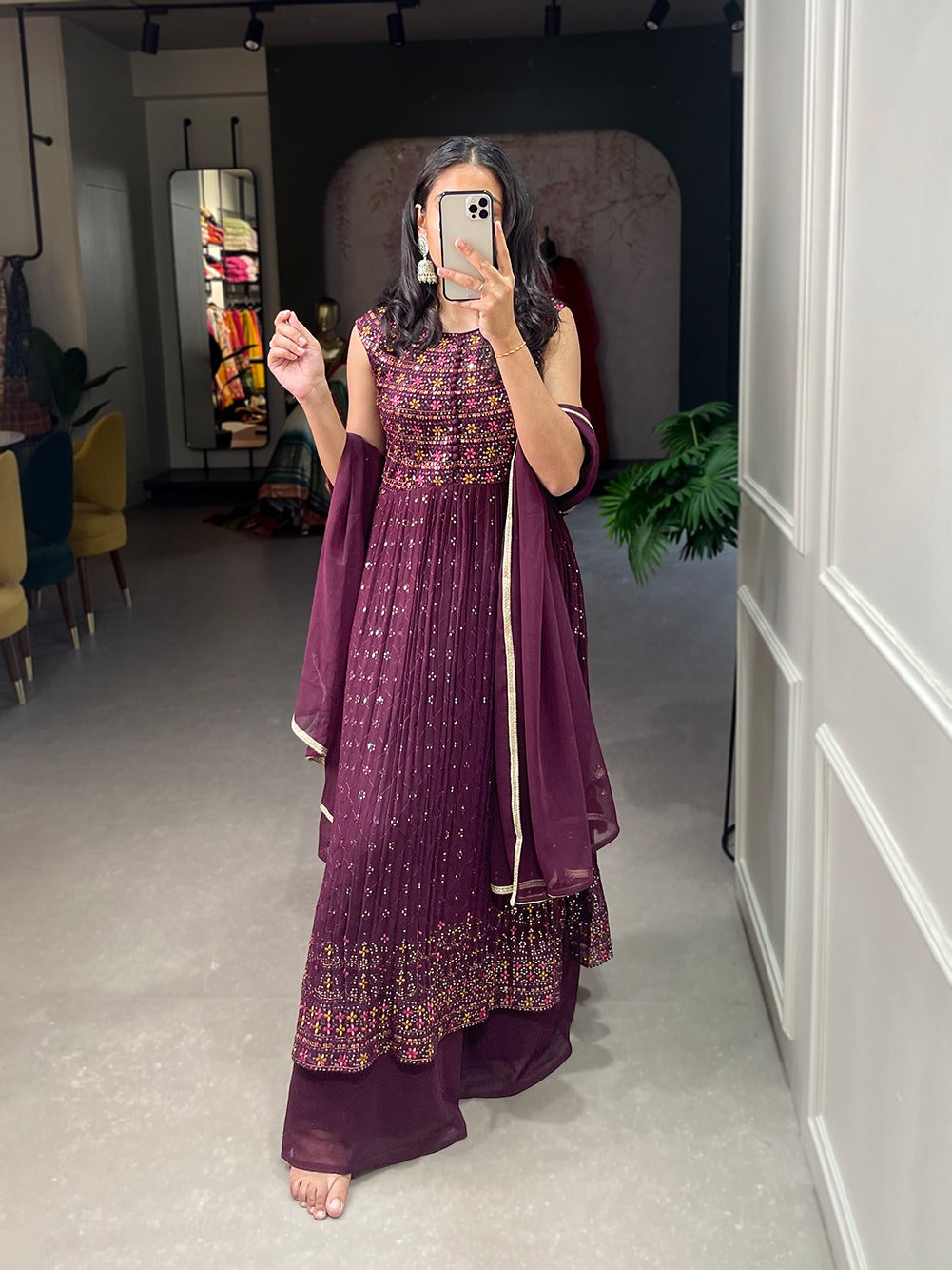 Beautiful Designer Naira style  Kurti Plazo Set