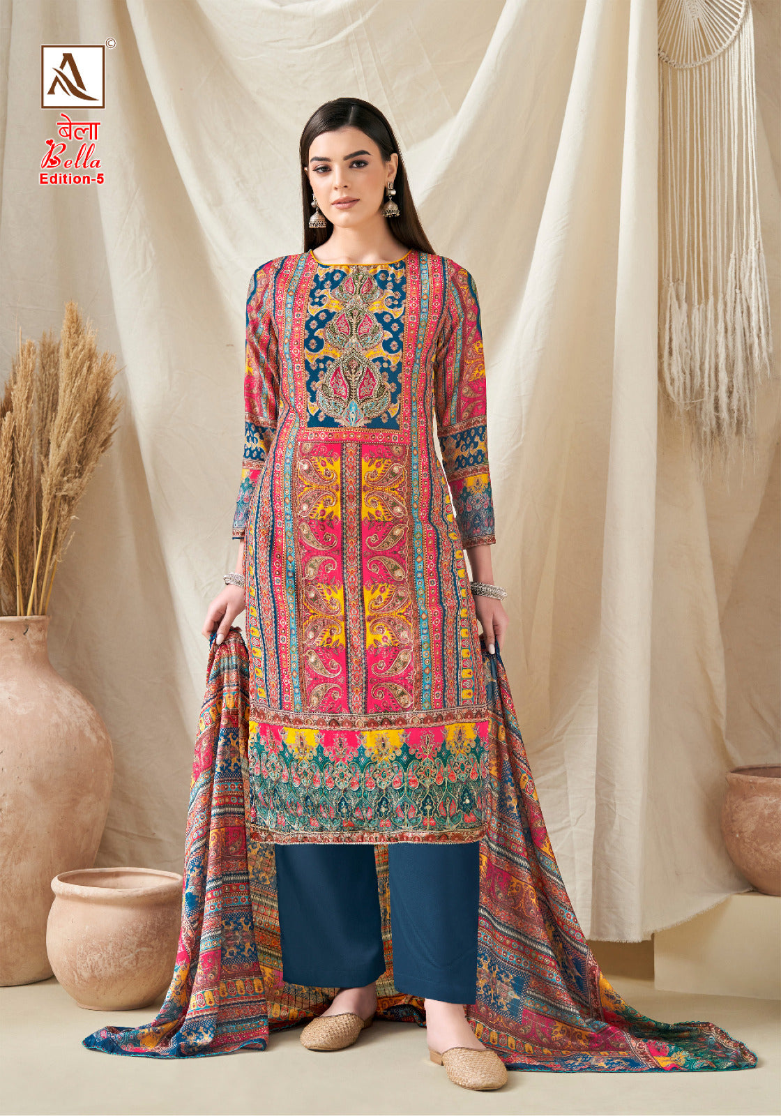 Alok Suit Bella-5 Designer Pakistani Salwar Kameez  (691x05)