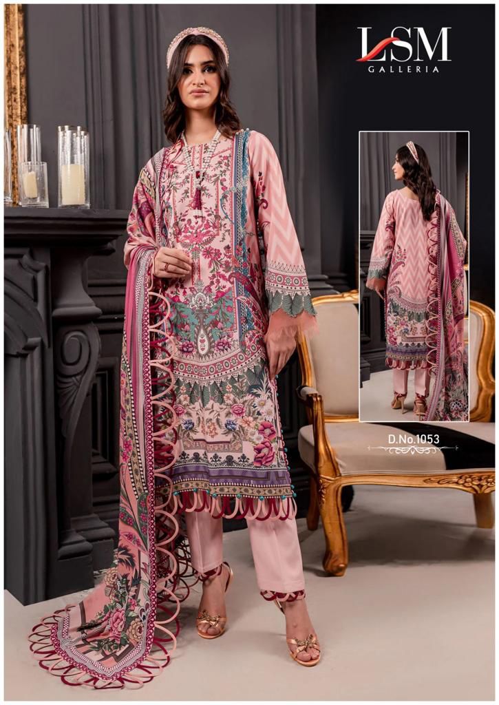 Lsm Galleria Parian Dream Heavy Luxury Lawn Collection Vol-6 1051 To 1056 Series Pure Lawn Pakistani Suits (380x06)