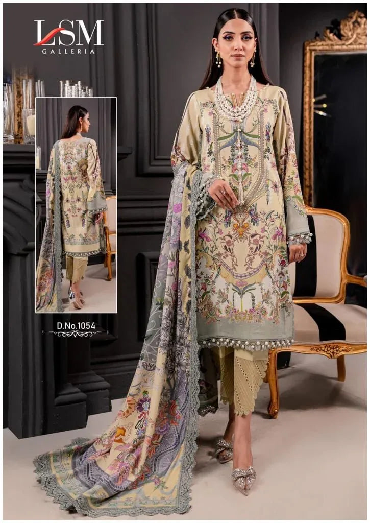 Lsm Galleria Parian Dream Heavy Luxury Lawn Collection Vol-6 1051 To 1056 Series Pure Lawn Pakistani Suits (380x06)