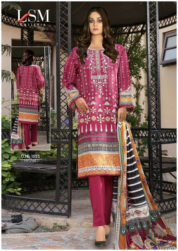 Lsm Galleria Parian Dream Heavy Luxury Lawn Collection Vol-6 1051 To 1056 Series Pure Lawn Pakistani Suits (380x06)