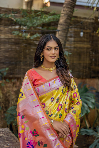 Beautiful Designer Soft Banarasi Silk Paithani Saree