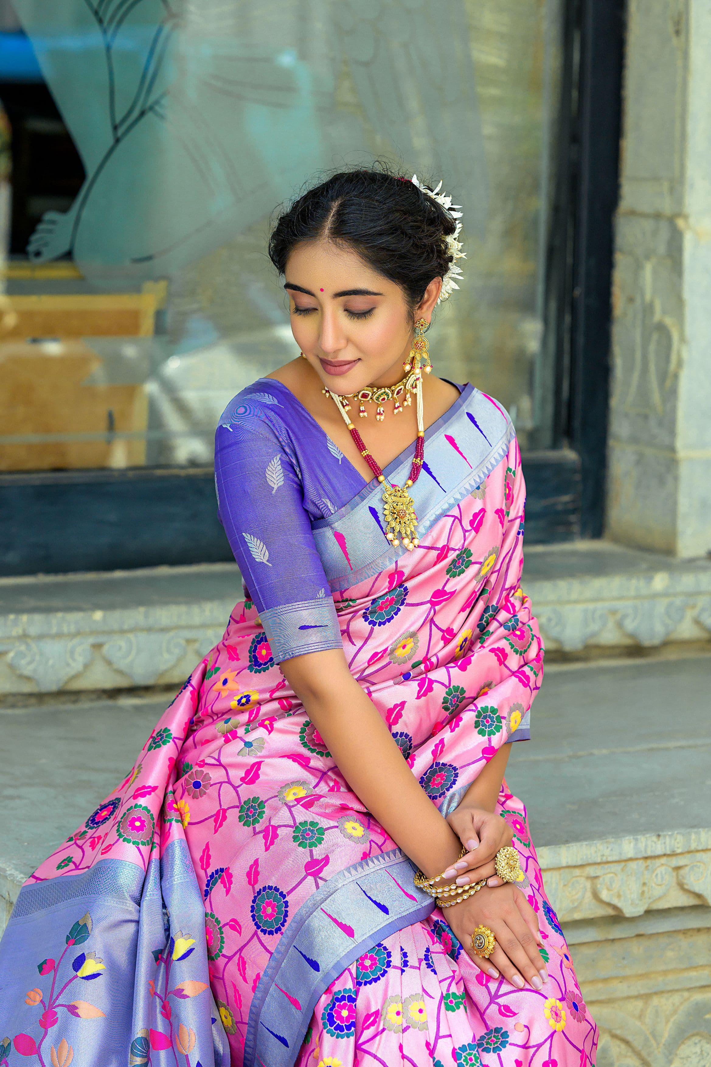 Beautiful Designer Soft Banarasi Silk Paithani Saree