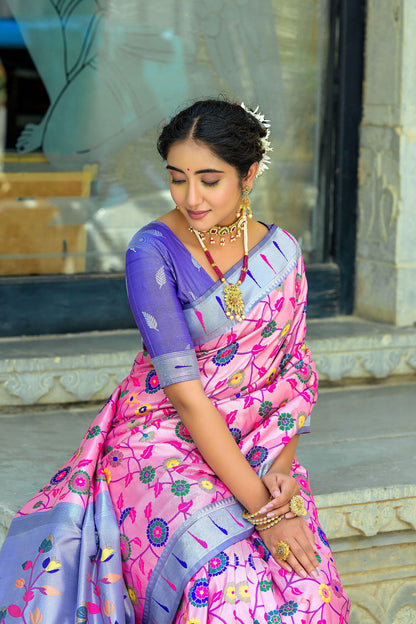 Beautiful Designer Soft Banarasi Silk Paithani Saree