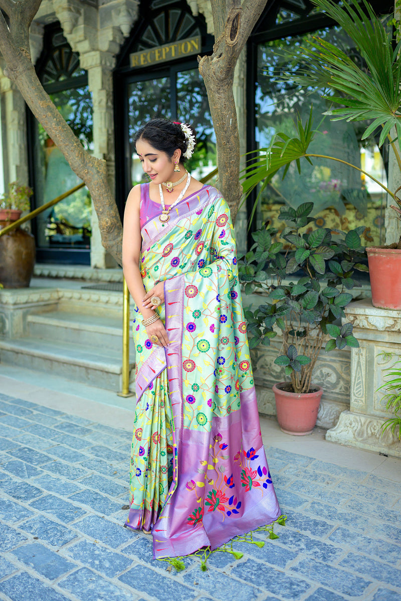 Beautiful Designer Soft Banarasi Silk Paithani Saree