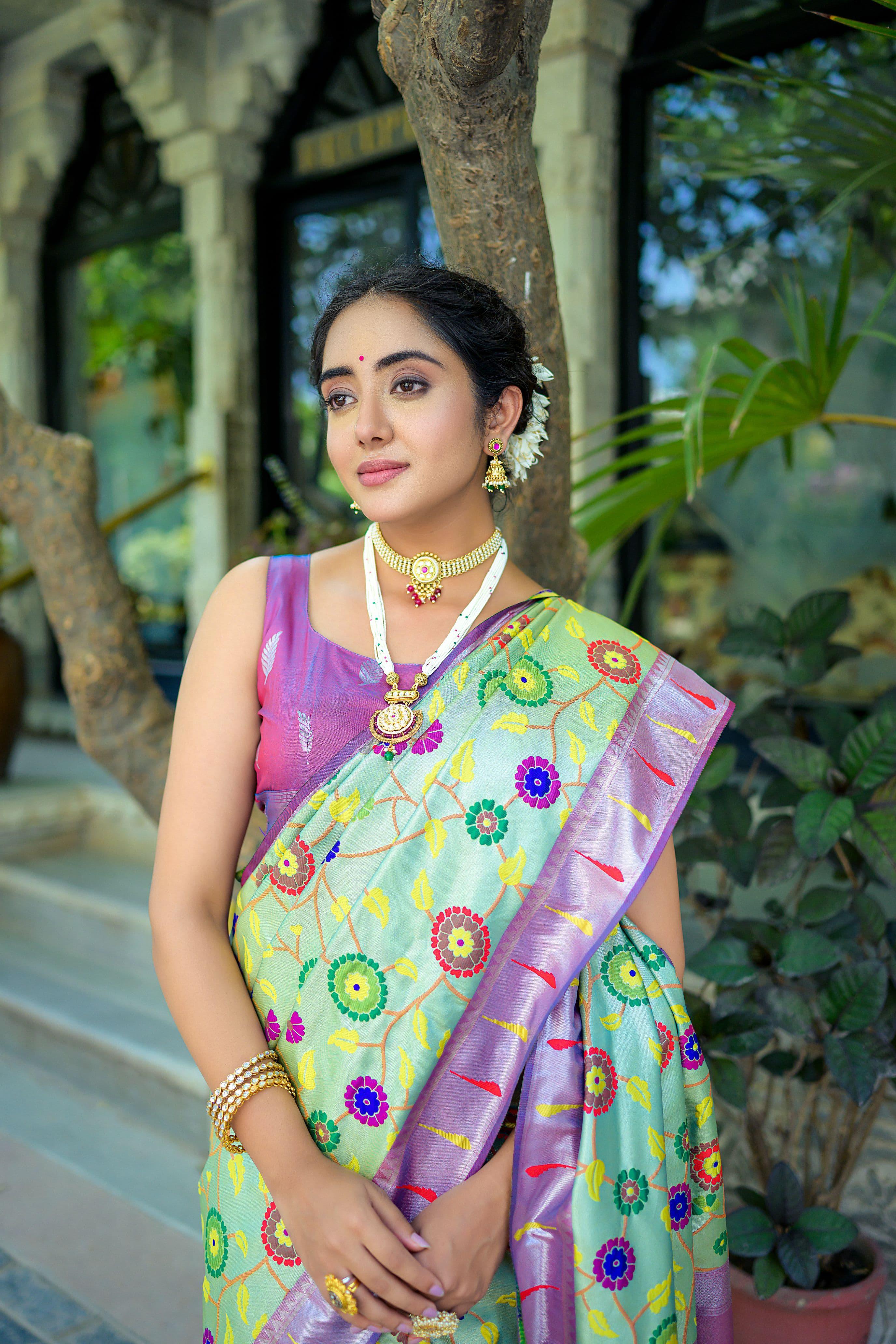 Beautiful Designer Soft Banarasi Silk Paithani Saree