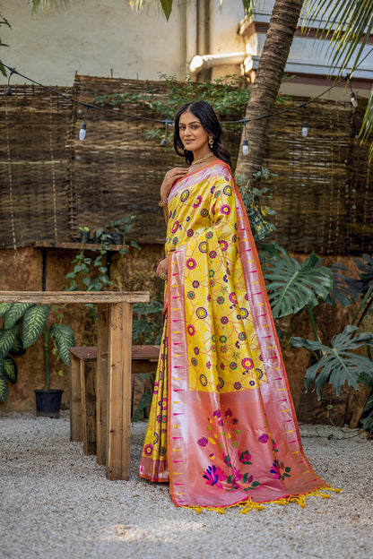 Beautiful Designer Soft Banarasi Silk Paithani Saree