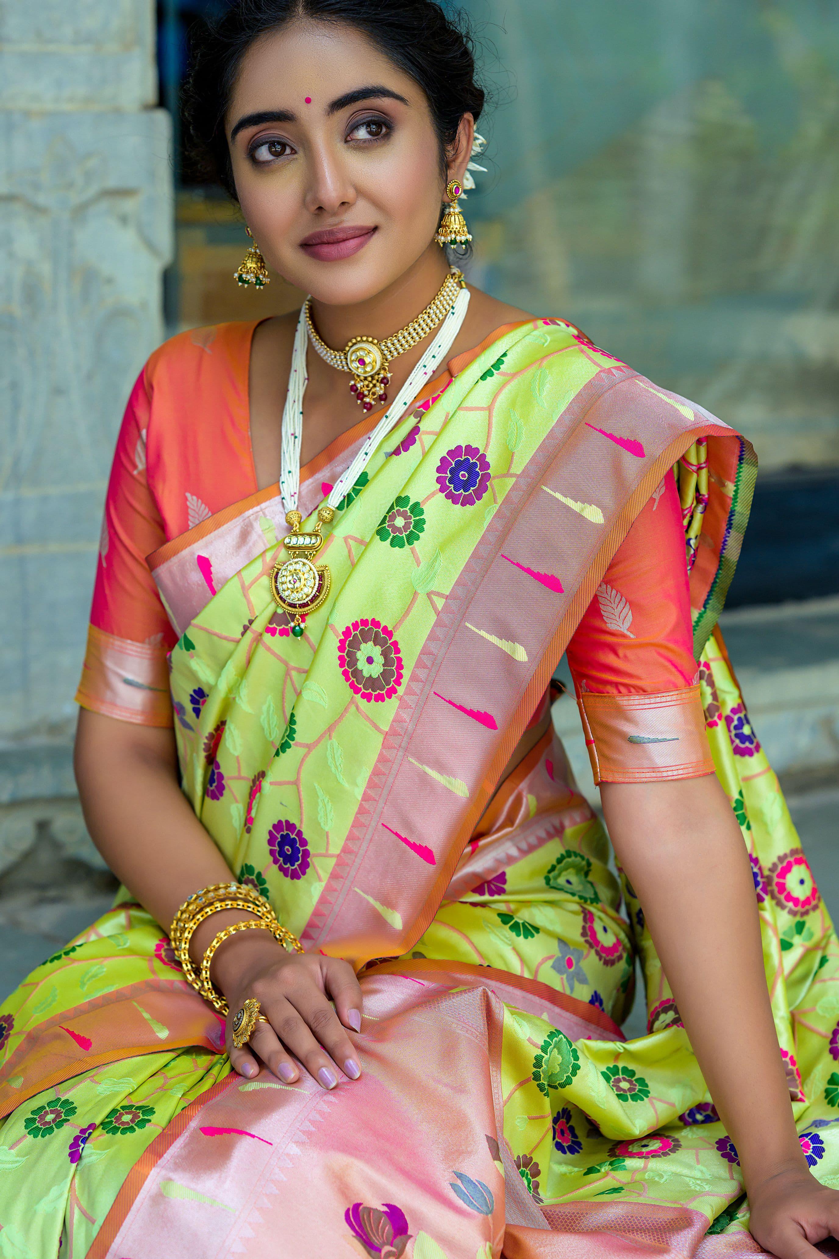 Beautiful Designer Soft Banarasi Silk Paithani Saree
