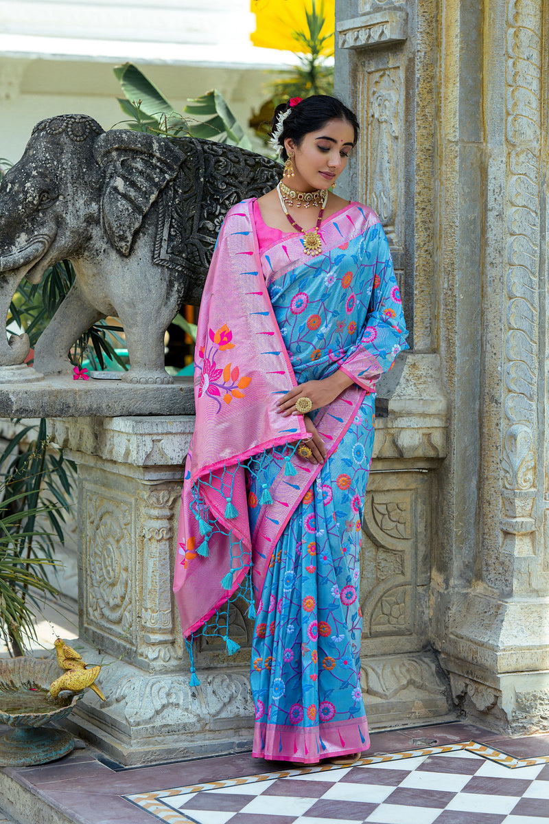 Beautiful Designer Soft Banarasi Silk Paithani Saree